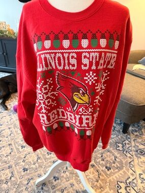 Illinois State Redbirds Red Holiday Sweatshirt